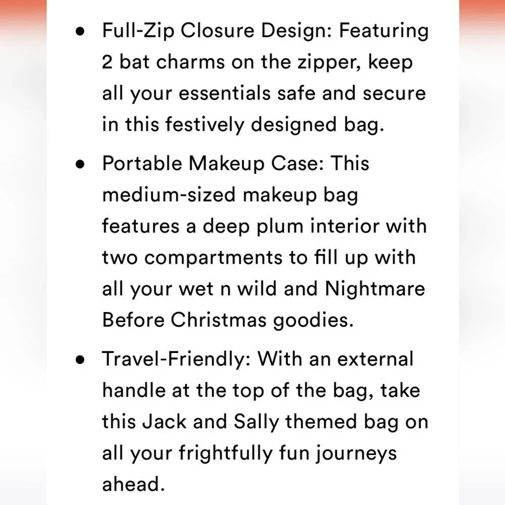 Wet-N-Wild X Nightmare Before Christmas Makeup‎ Bag